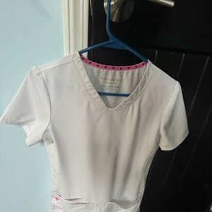 White scrub top